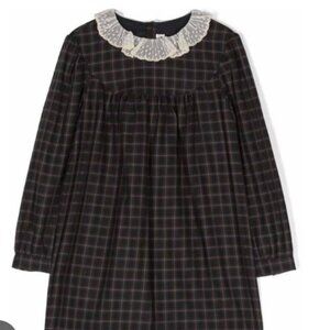 Bonpoint plaid dress ruffle collar